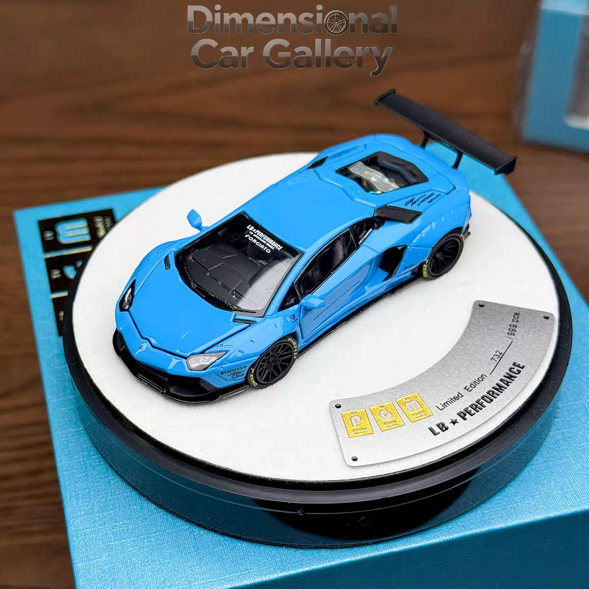 PGM 1:64 LB Works Lamborghini Aventador Gloss Blue Limited Edition 999pcs