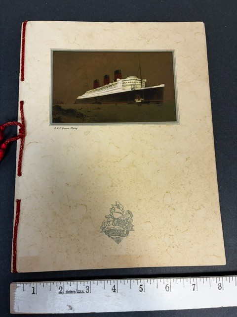 1951 RMS Queen Mary Farewell DINNER Menu July, 1951 Cunard White Star-Tassled
