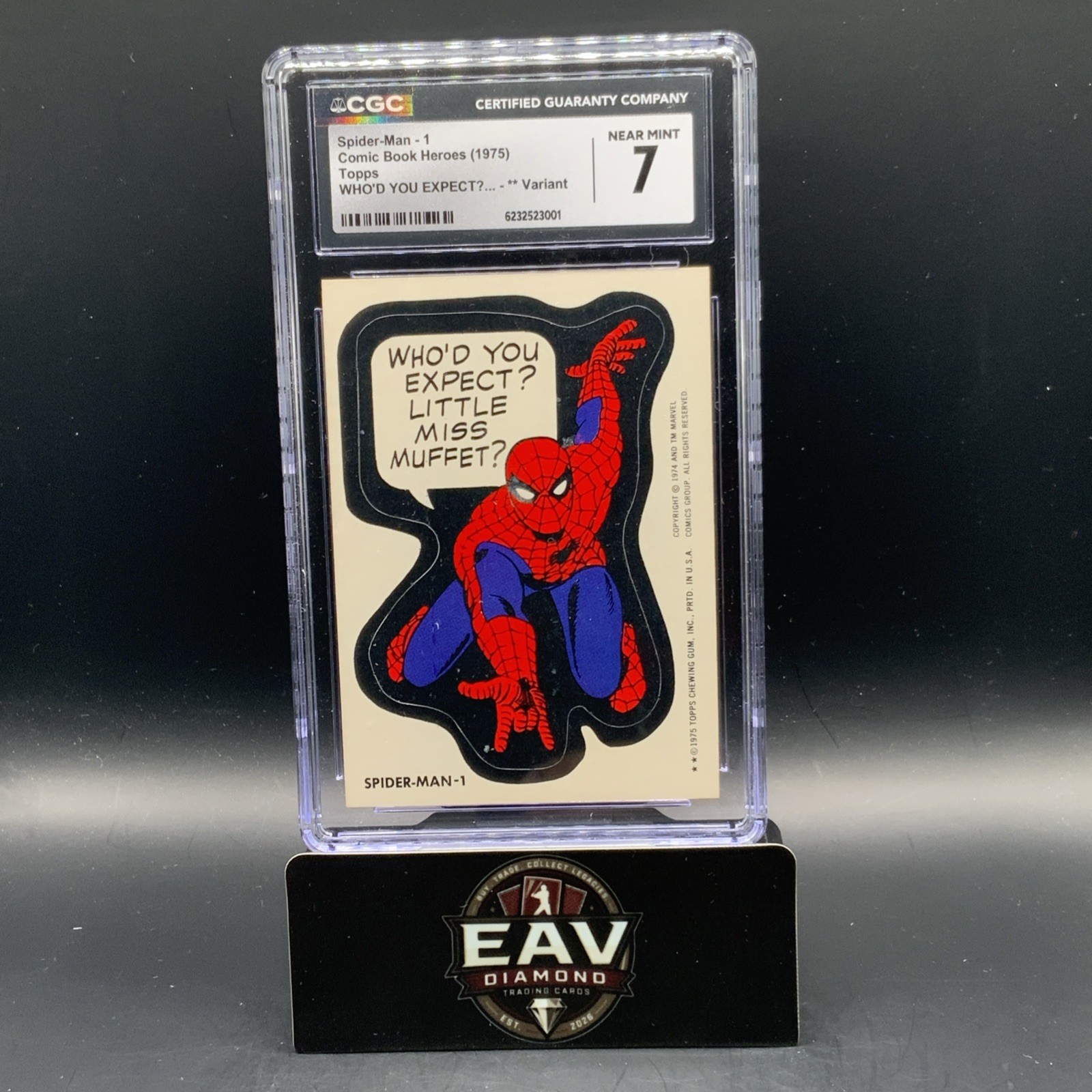 SPIDER-MAN 1975 TOPPS MARVEL - 1  Comic Heroes CGC 7 Near Mint (2 Star Variant)