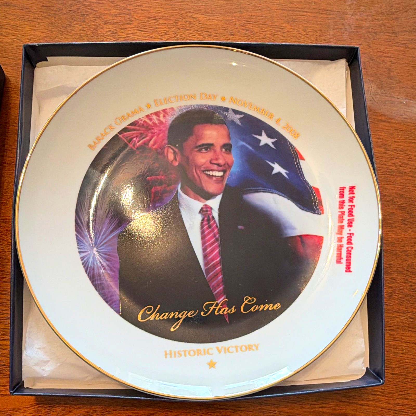 The American Historic Society Historic Victory Obama Porcelain Plate