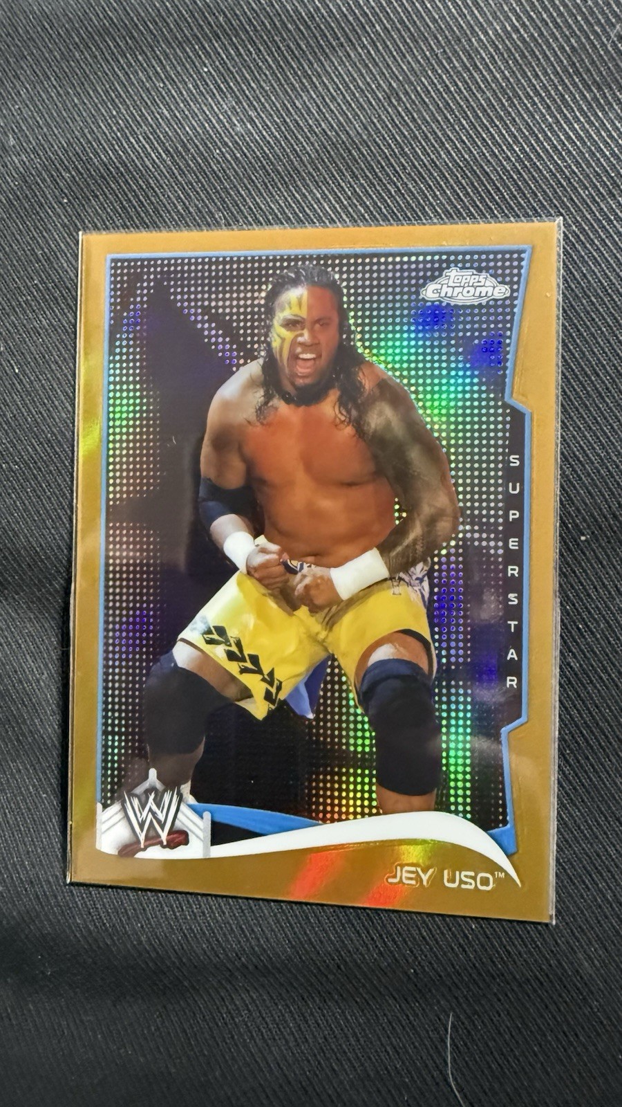 Topps 2014 Topps Chrome WWE Jey Uso Gold Refractor Serial 7/50# #73