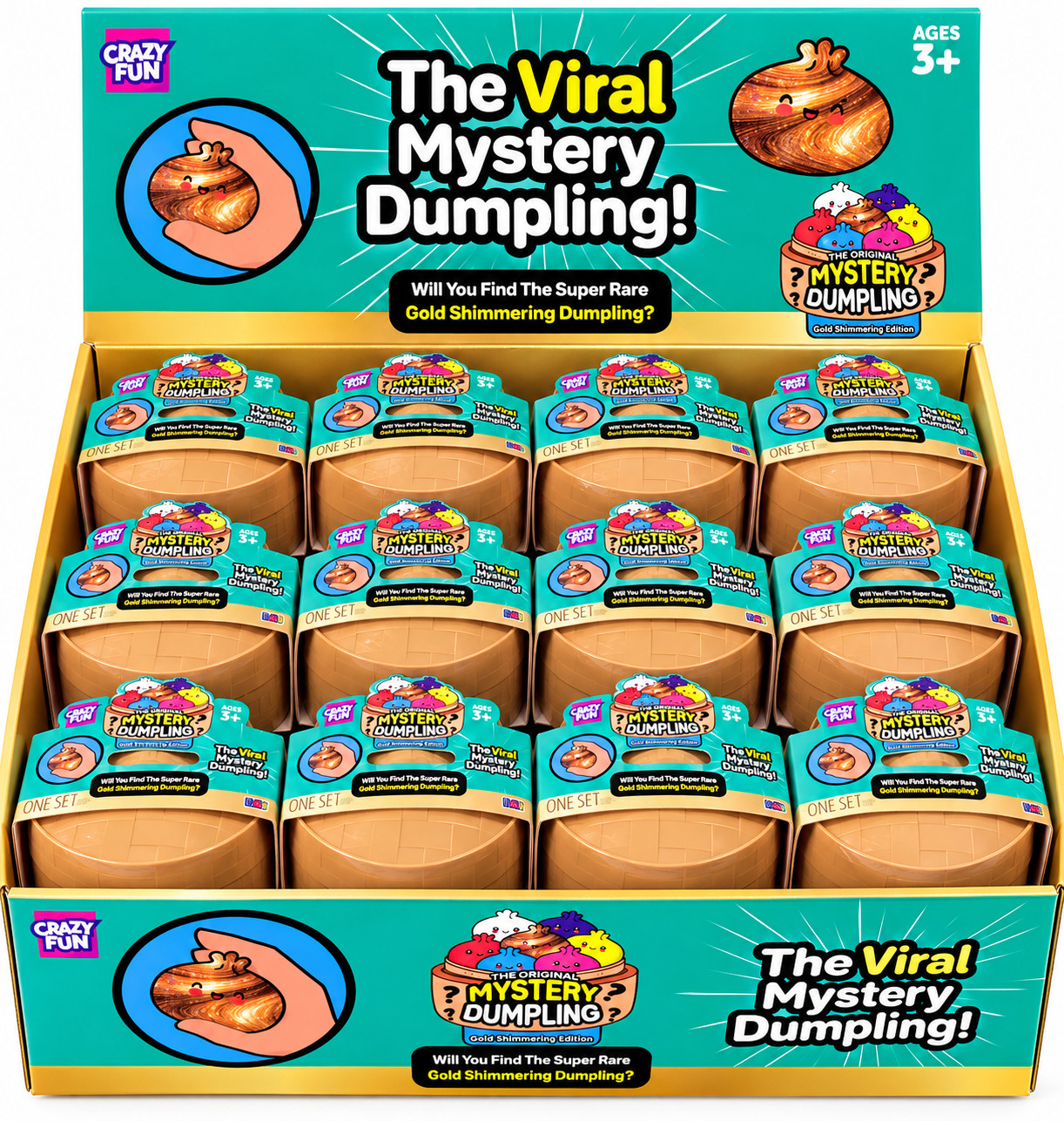 RMS Crazy Fun FULL CASE of GOLD SHIMMERING 24 Viral Mystery Dumplings RMS Crazy Fun FULL CASE of GOLD SHIMMERING 24 Viral Mystery Dumplings