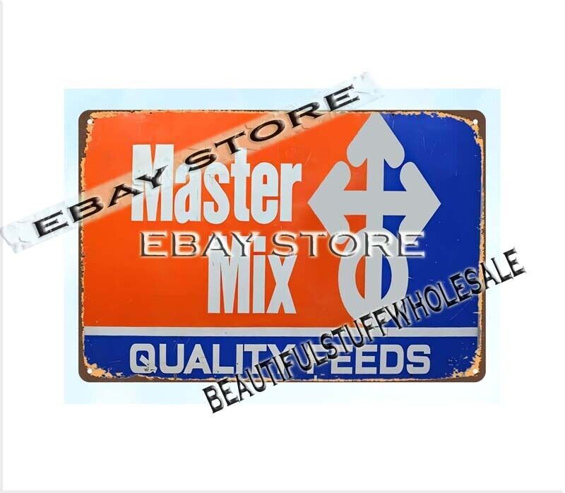 Master Mix Feeds livestock farm metal tin sign home bar decor ideas