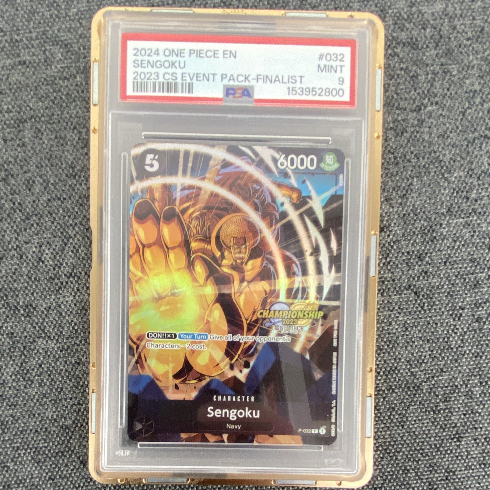 One Piece Card Game Sengoku P-032 2023 CS Event Pack Finalist EN PSA 9 Textured