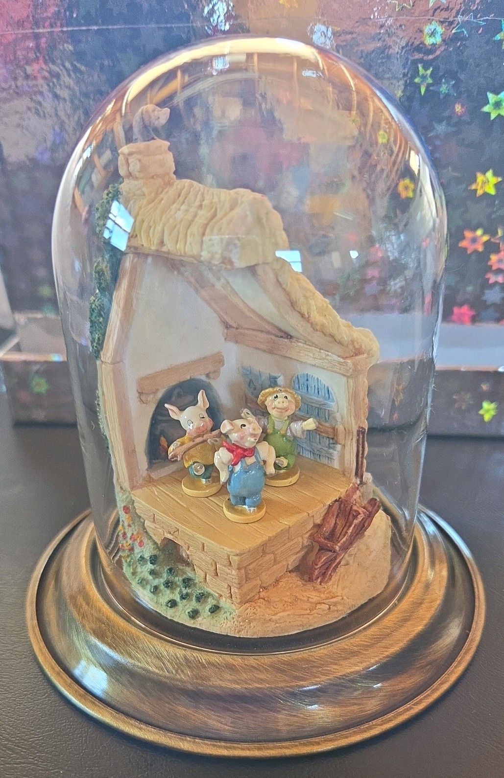 Robert Olszewski Goebel Miniature Three Little Pigs Base + 4 Figurines Rare