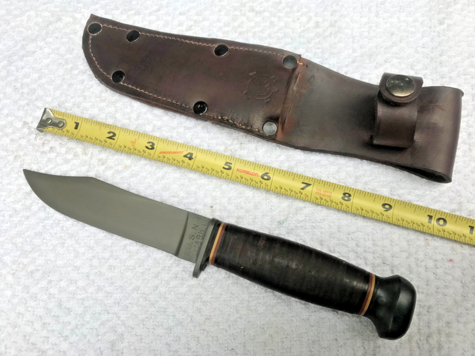 Nice Vintage WWII U.S. Navy USN MK 1 Knife PAL RH-35 & leather sheath*
