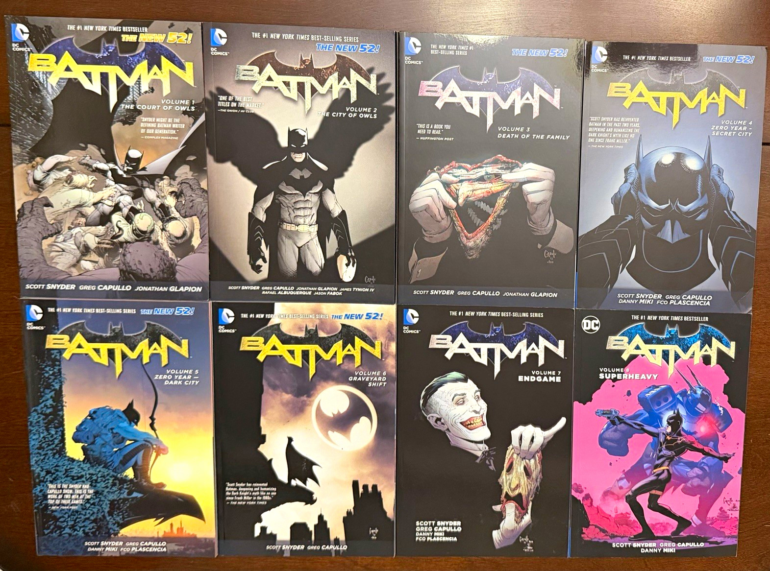 **UNUSED** DC Comics Batman New 52 TPB Vols. 1-8 Set - Scott Snyder - Paperback **UNUSED** DC Comics Batman New 52 TPB Vols. 1-8 Set - Scott Snyder - Paperback