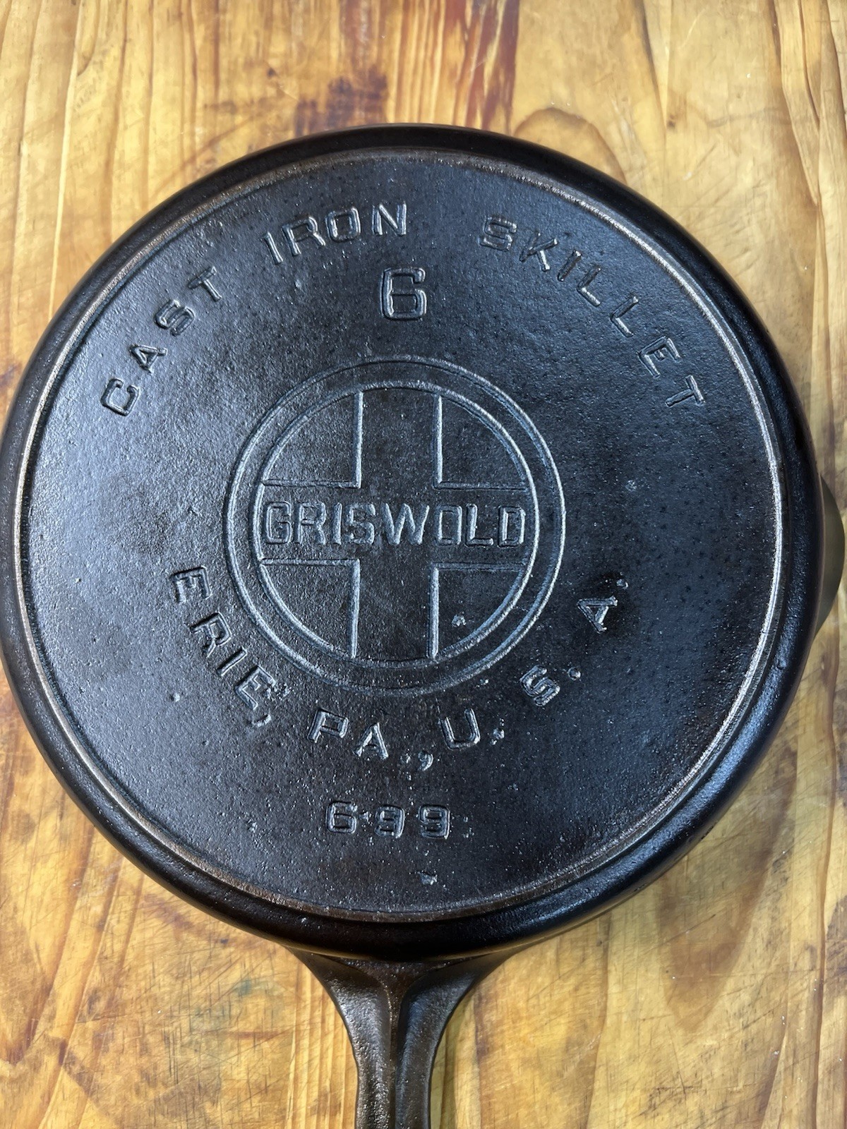 Fully Restored 1920s Griswold #6 LBL Cast Iron Skillet With Heat Ring Fully Restored 1920s Griswold #6 LBL Cast Iron Skillet With Heat Ring