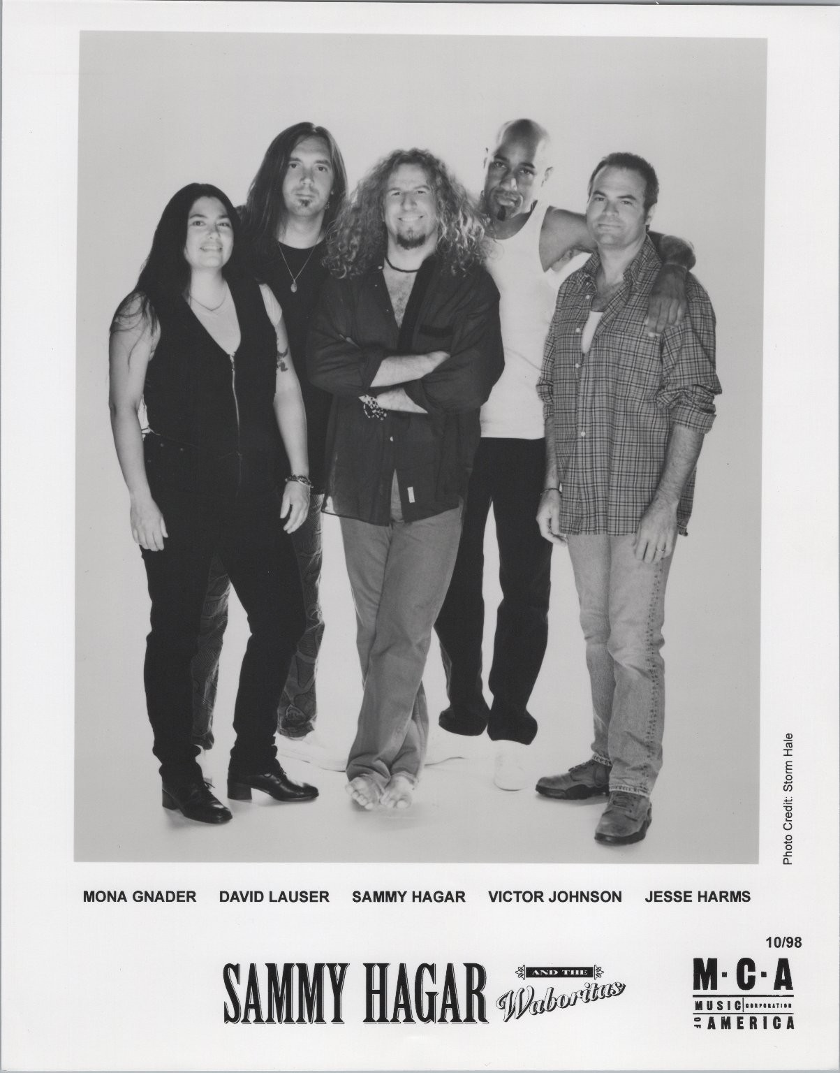 1998 Sammy Hagar & The Waboritas Black & White Promo Publicity Press Photo 8x10