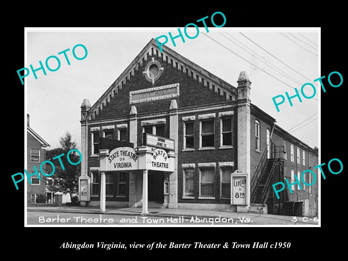 Abingdon Virginia The Barter Theater & Hall C1950 Large Historic Old Photo Abingdon Virginia The Barter Theater & Hall C1950 Large Historic Old Photo