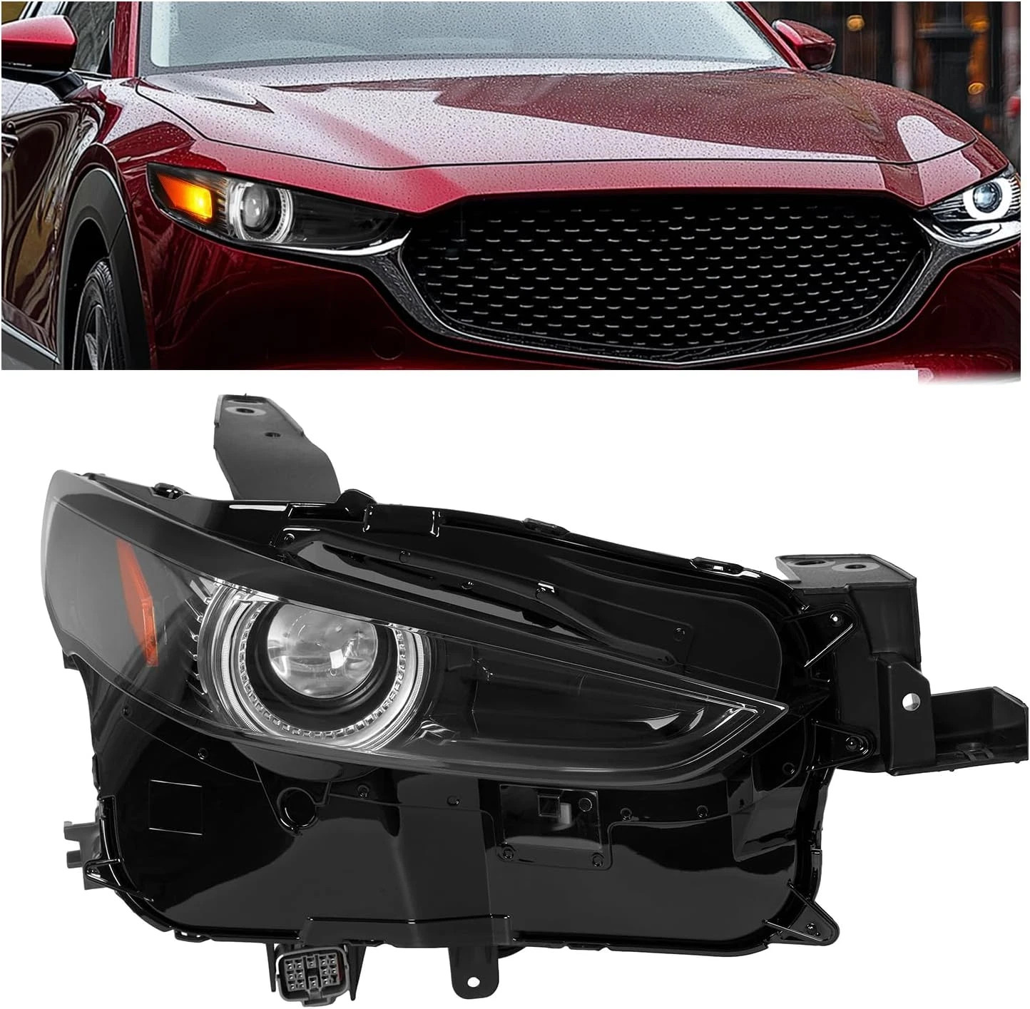 Front Right LED Headlight Compatible with 2020-2023 Mazda CX-30 W/O AFS Replacem Front Right LED Headlight Compatible with 2020-2023 Mazda CX-30 W/O AFS Replacem