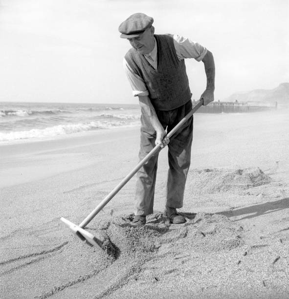 Fred Tuck Has Been Scrapping Up Gravel Beach West Bay Bridport Ove- 1957 Photo