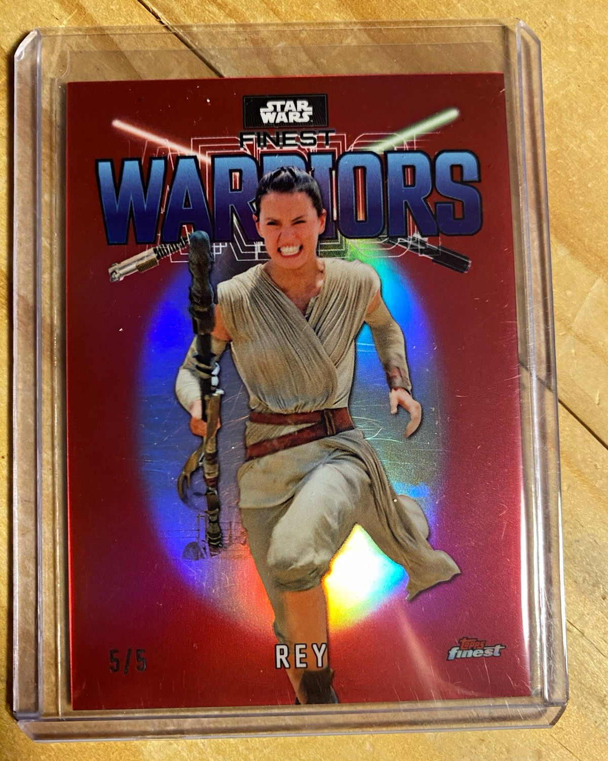 2023 Topps Finest Star Wars Finest Warriors Rey FW-1 Red Parallel 5/5 Insert 2023 Topps Finest Star Wars Finest Warriors Rey FW-1 Red Parallel 5/5 Insert
