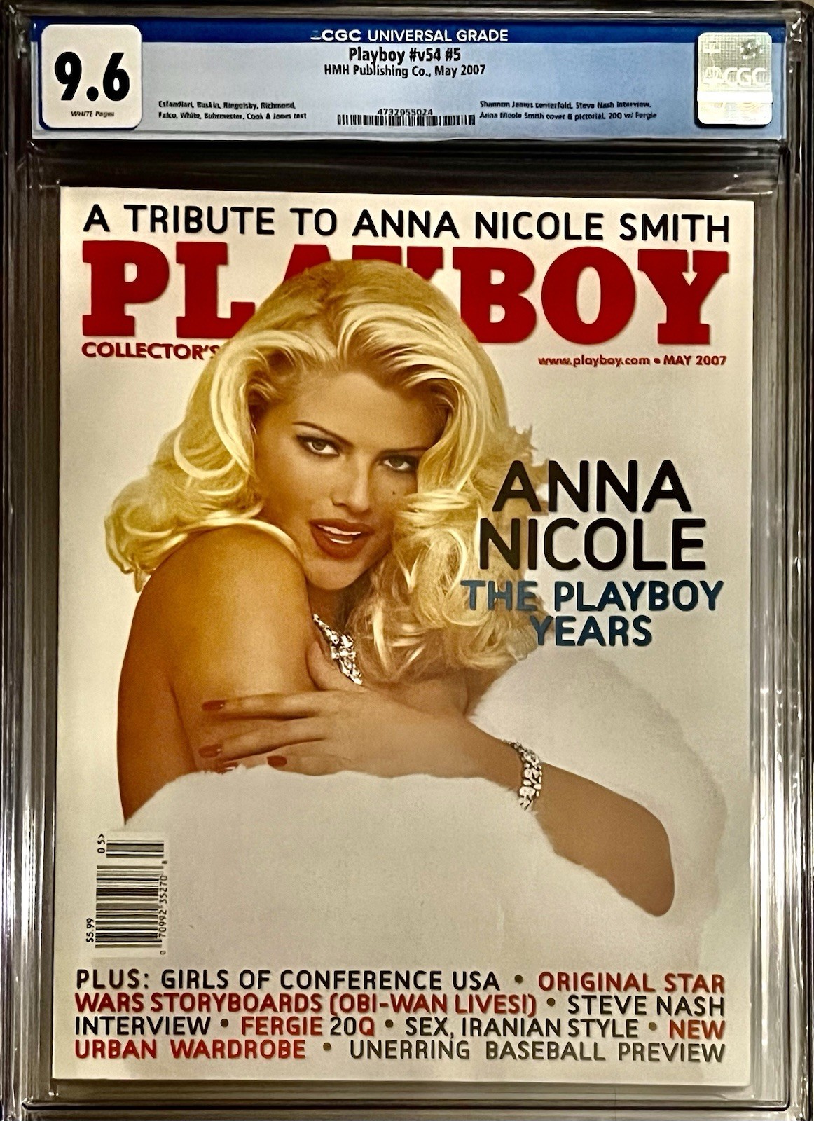 Playboy Magazine May 2007 v54 #5 🔥CGC 9.6🔥 Anna Nicole Smith Cover & Pictorial Playboy Magazine May 2007 v54 #5 🔥CGC 9.6🔥 Anna Nicole Smith Cover & Pictorial