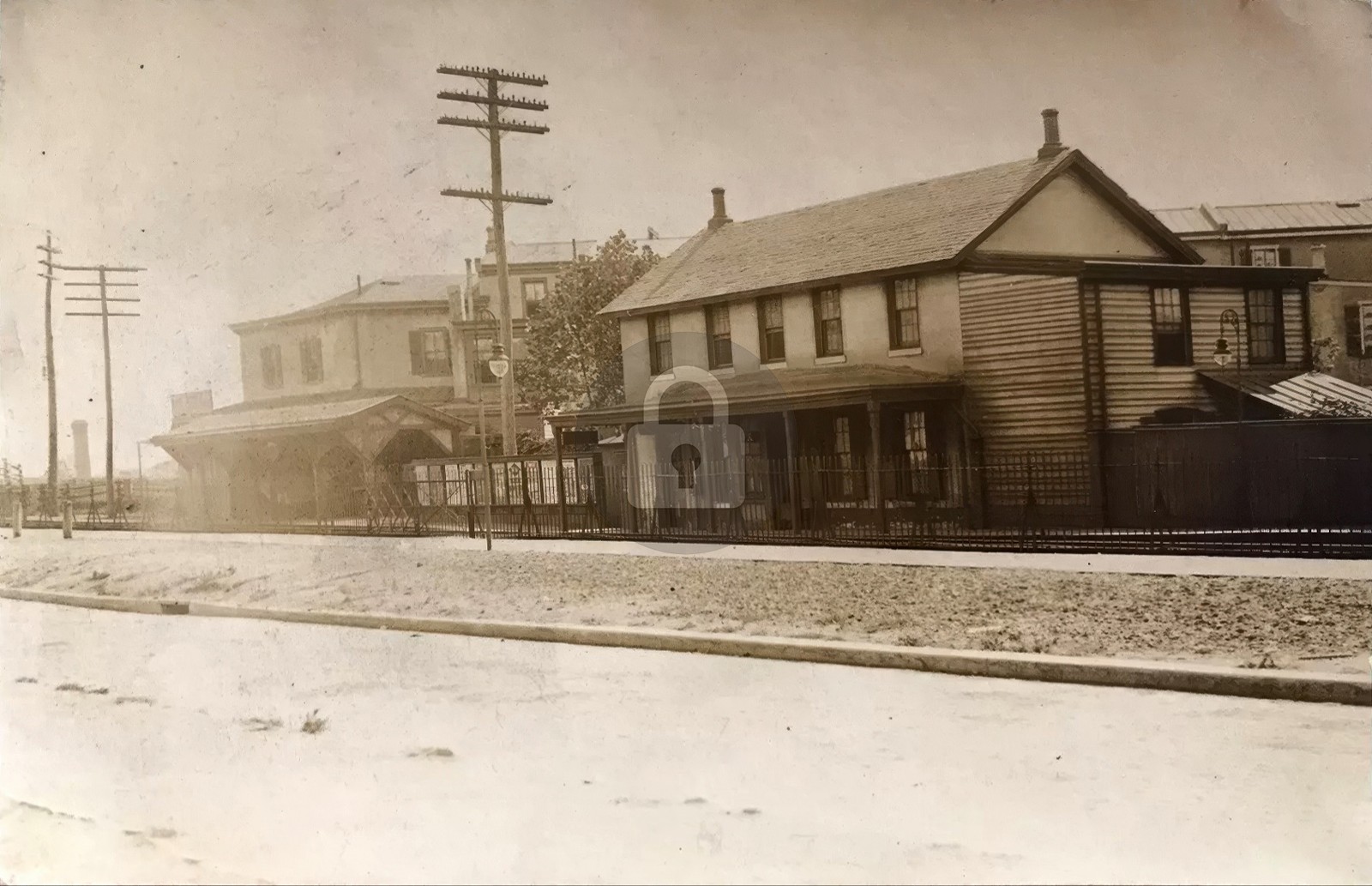 Philadelphia PA Old East Falls Railroad Station RPPC Photo Postcard COPY