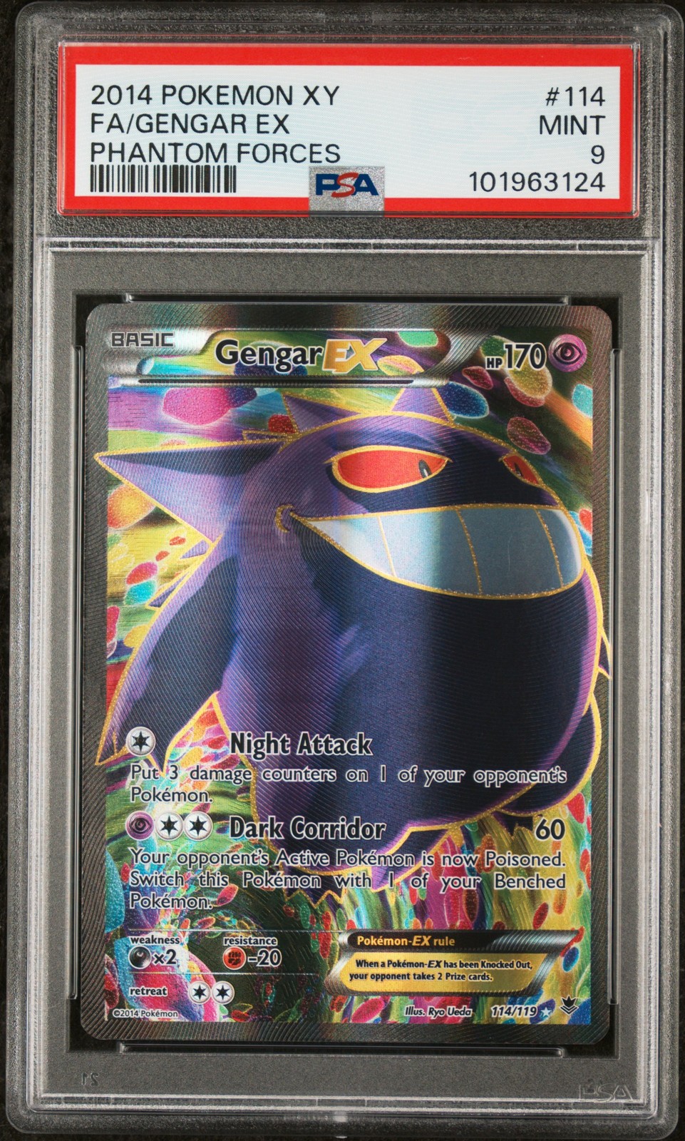 Gengar EX 114/119 PSA 9 Phantom Forces Pokemon TCG
