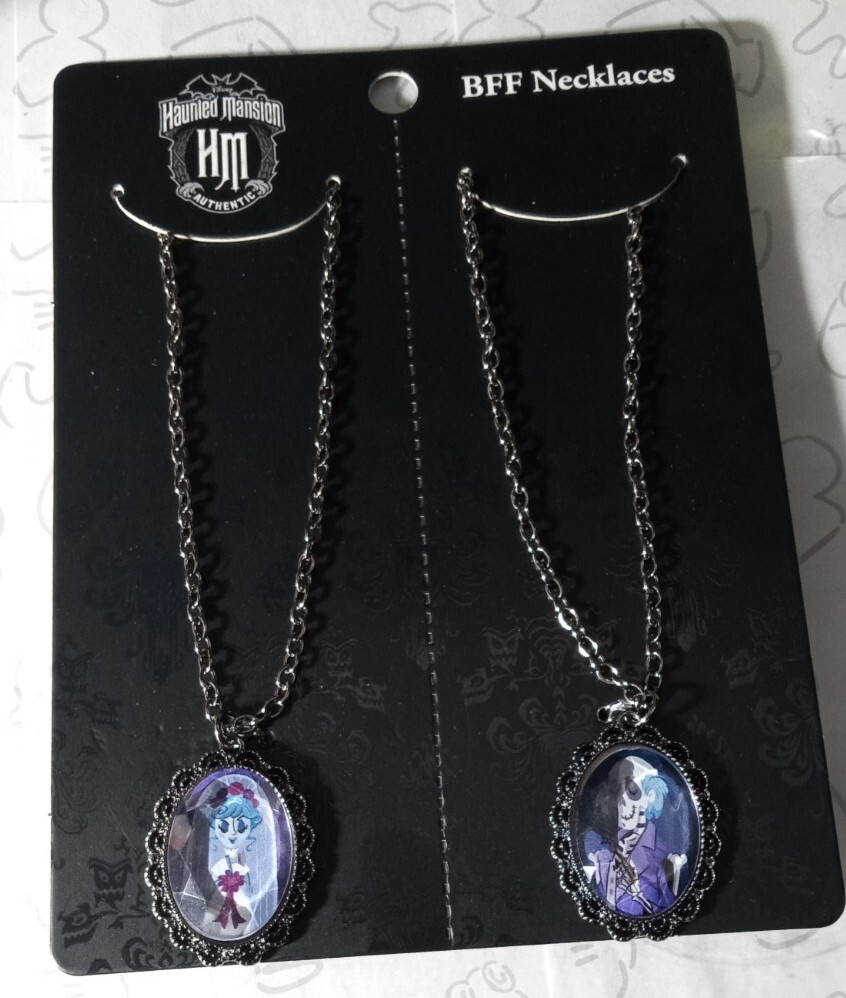 Haunted Mansion Bride Cameo Pendant Charms on Chains BFFs Necklace Set Disney