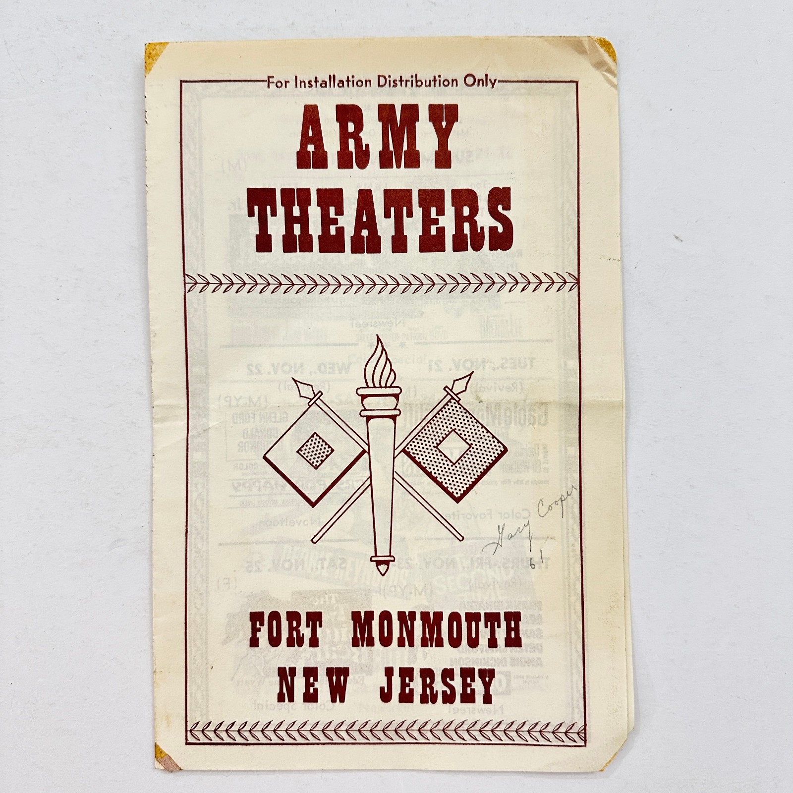 1961 Fort Monmouth New Jersey Army Theaters Movie Program Flyer Ocean\'s 11 1961 Fort Monmouth New Jersey Army Theaters Movie Program Flyer Ocean\'s 11