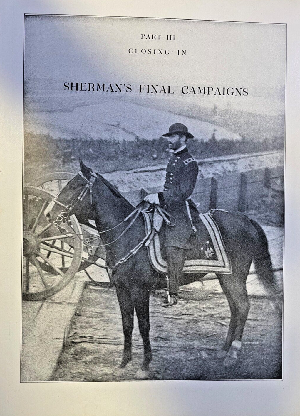 1912 Vintage Illustration General William Tecumseh Sherman on Horseback