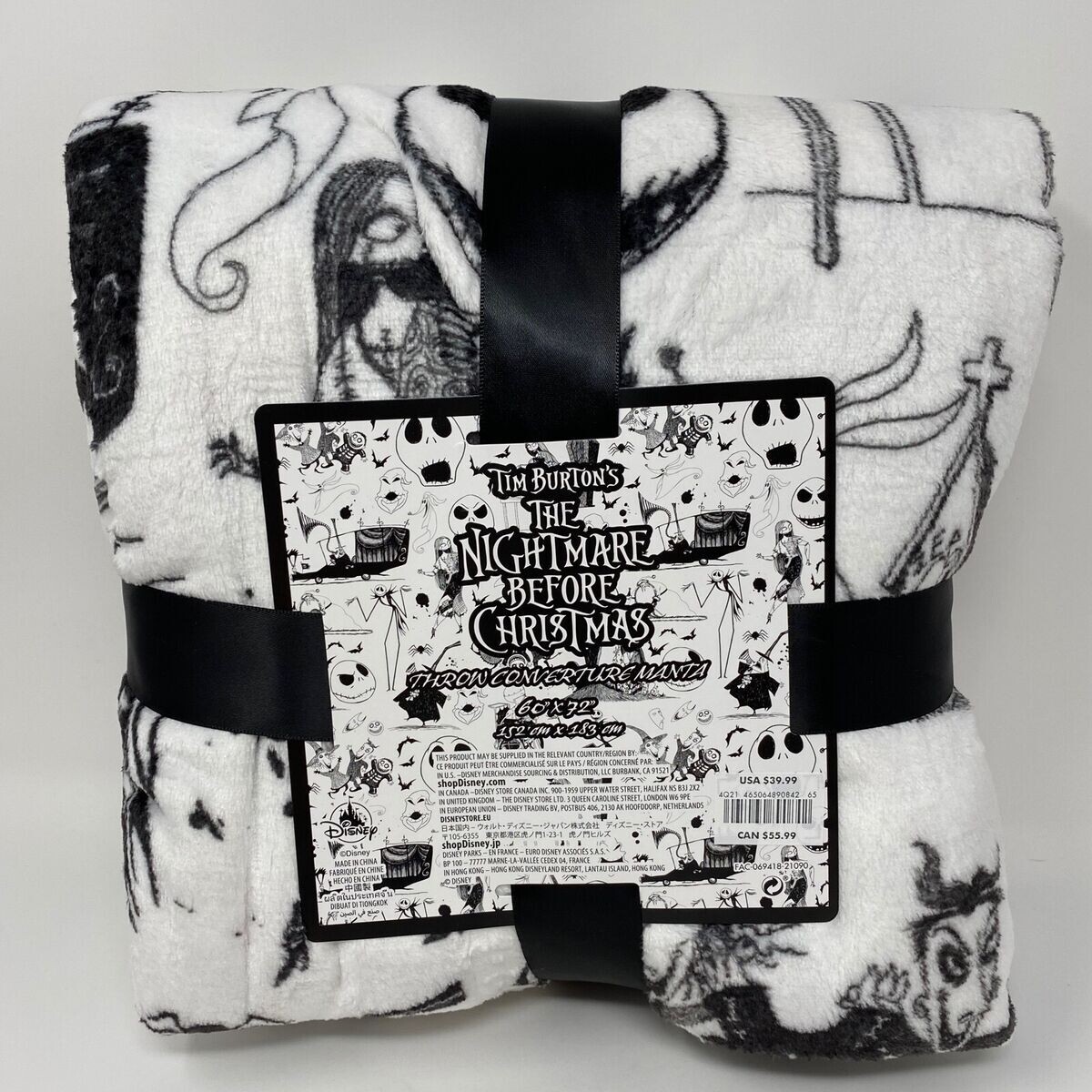 NEW Tim Burton's The Nightmare Before Christmas Fleece Throw 60