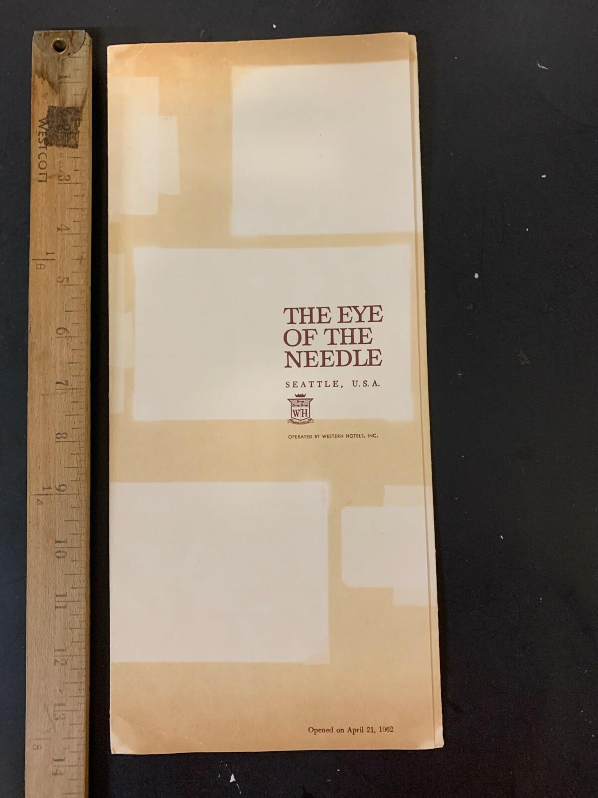 Vtg Eye Of The Needle Menu Seattle Washington Space Needle