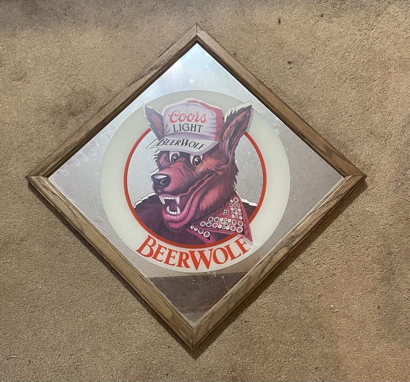 Vintage Coors Light Beer Mirrors Beer Wolf Advertisement Mirror 15.5\