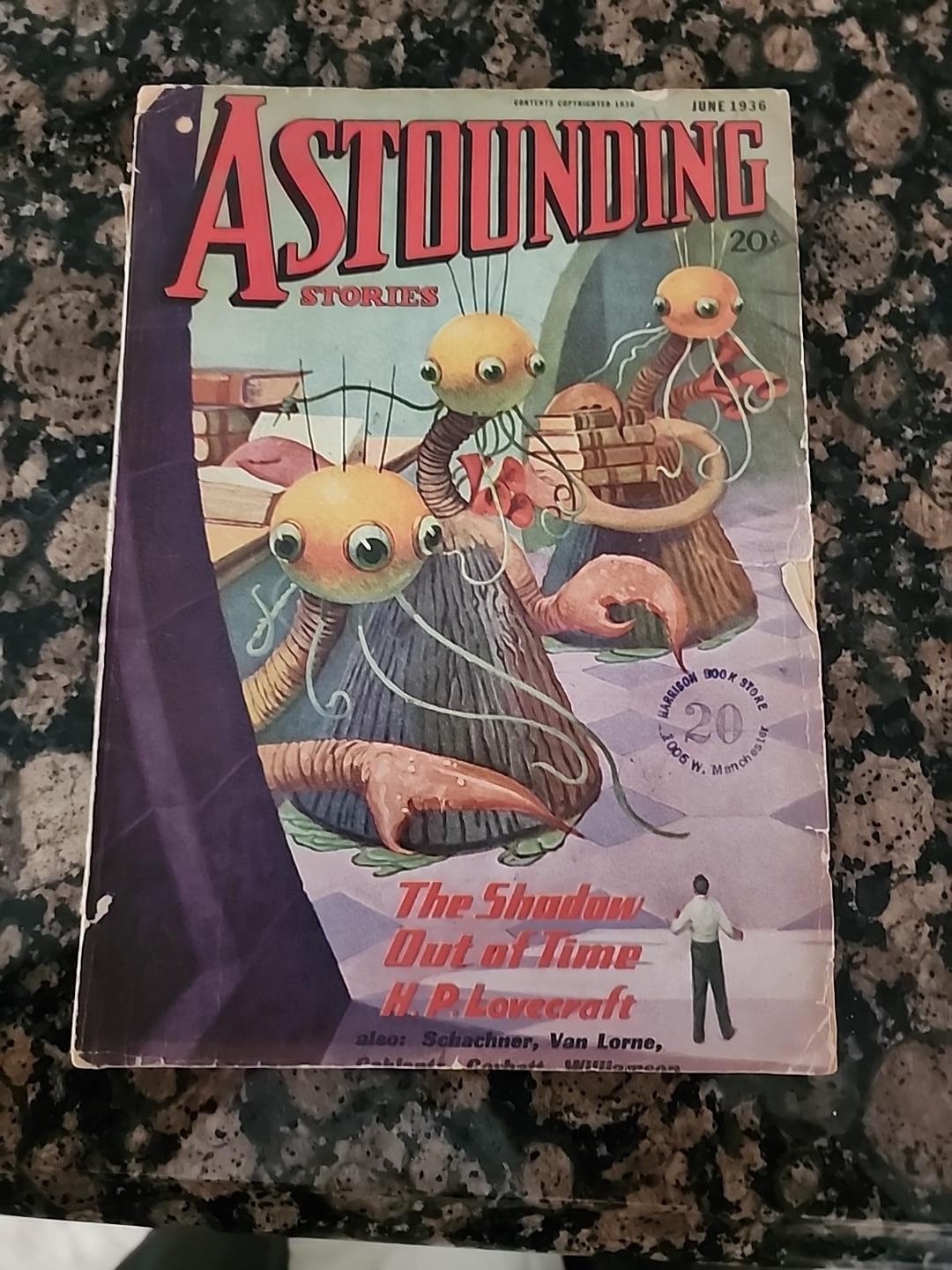1936 Astounding Stories Pulp Magazine H.P. Lovecraft Shadow Out of Time RARE