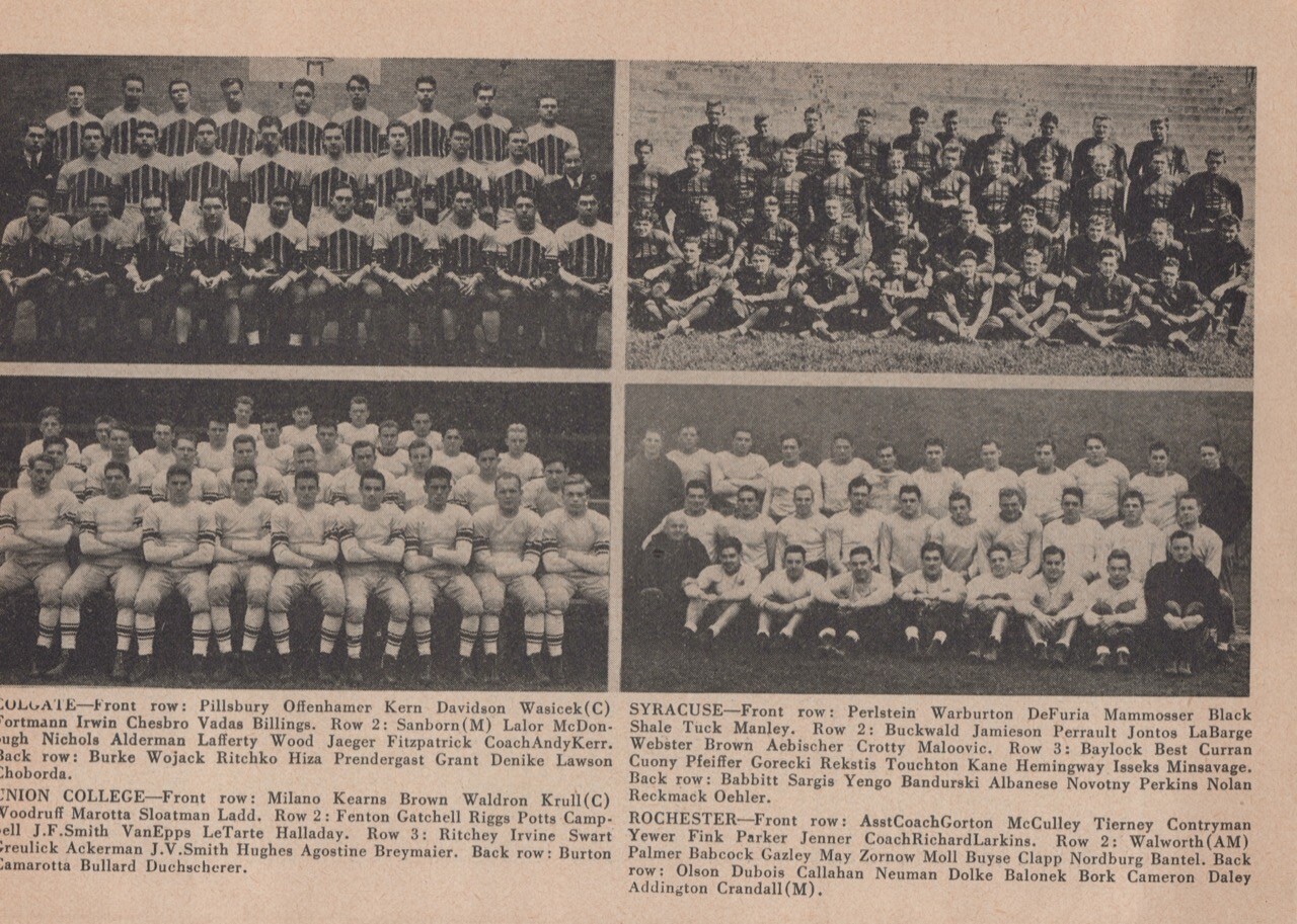 1935 NCAA Football Colgate, Union, Syracuse, Rochester Team Photo Page 5x7 1935 NCAA Football Colgate, Union, Syracuse, Rochester Team Photo Page 5x7