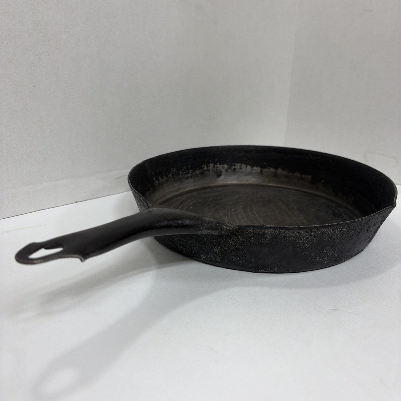 Vtg Carbon Steel Skillet Frying Pan Campfire Cowboy Cooking Rustic 12\