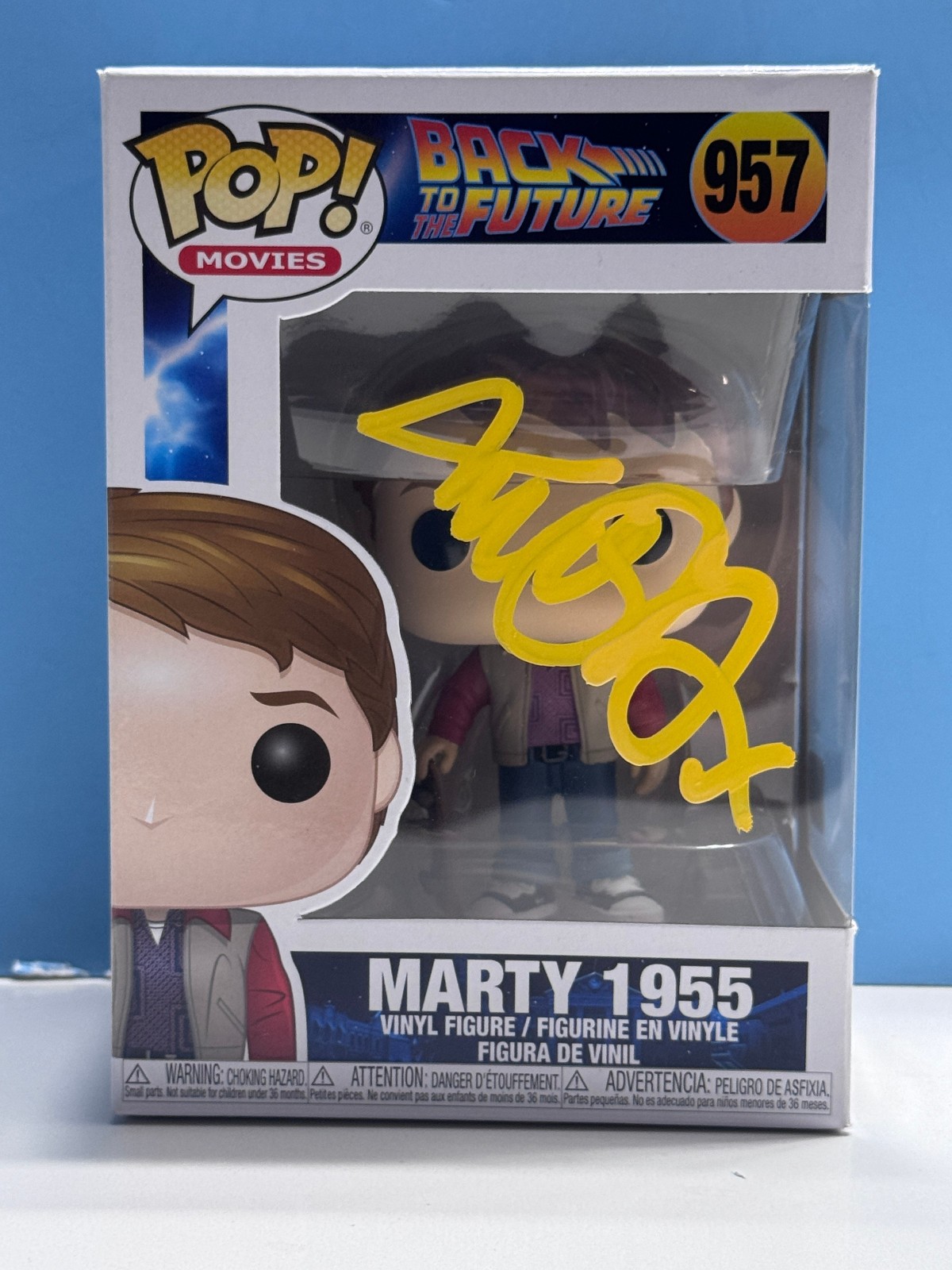 Funko Pop BACK TO FUTURE - MARTY 1955 #957 SIGNED AUTHENTICATED COA