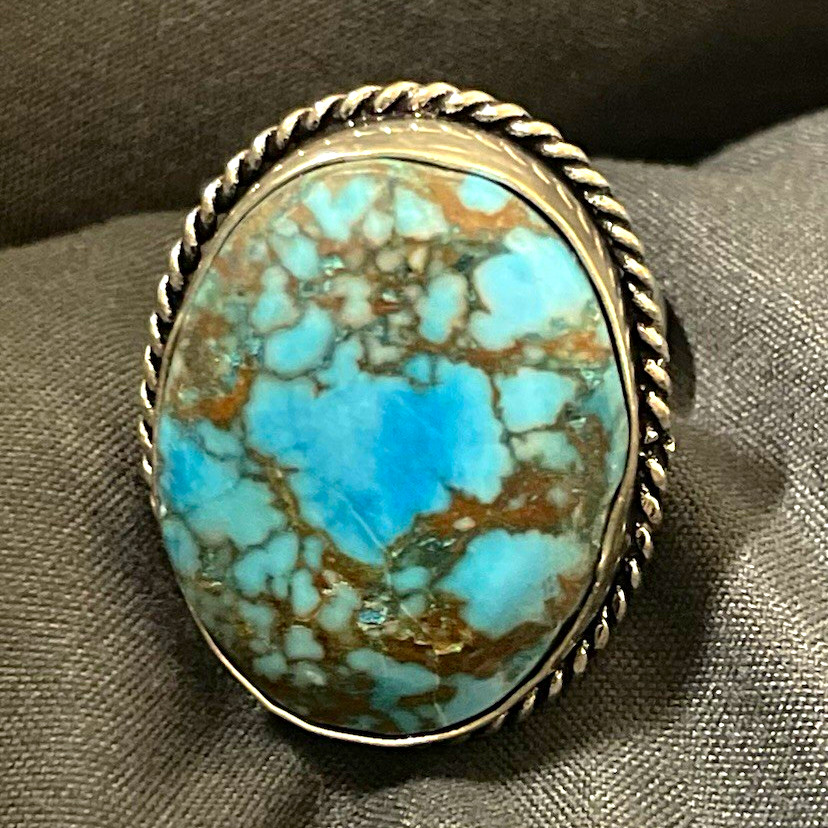 GORGEOUS Natural Nepali Blue Turquoise Ring Size 10.5 925 Silver GORGEOUS Natural Nepali Blue Turquoise Ring Size 10.5 925 Silver
