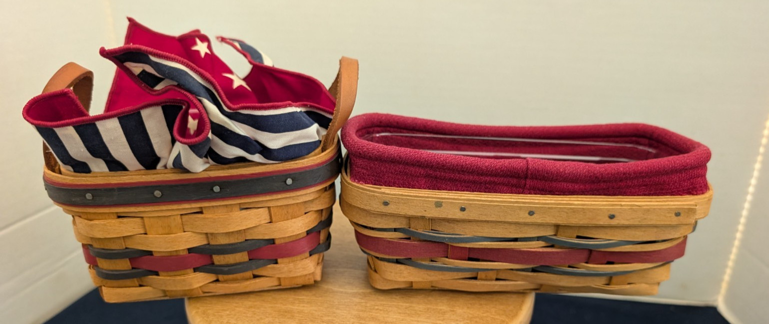 Longaberger 1993 All Star Trio & 2007 American Celebrations Tidbit baskets