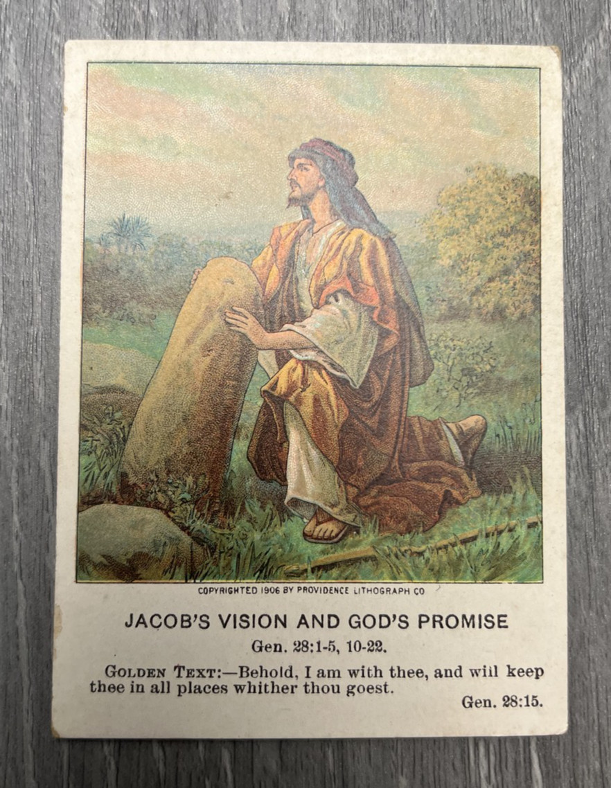 1907 Jacob's Vision & God's Promise Bible Picture Card United Brethren 1907 Jacob's Vision & God's Promise Bible Picture Card United Brethren