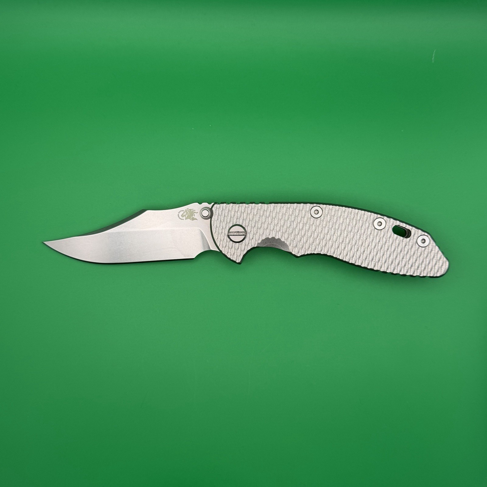 RARE HINDERER XM-18 3.5 FULL TI S45VN BOWIE NON-FLIPPER STONEWASH UNMILLED SCALE