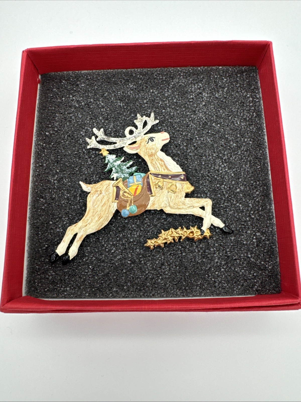 Wilhelm Schweizer German Christmas Pewter Ornament Reindeer