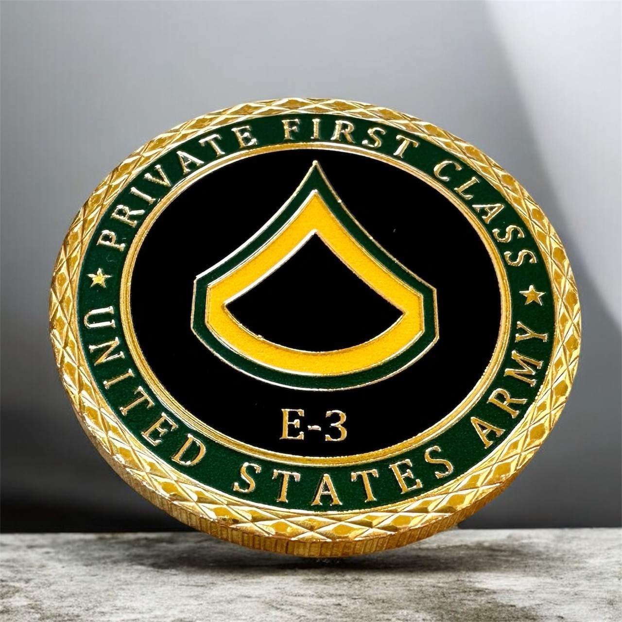 U S ARMY - Rank PRIVATE FIRST CLASS E-3 Challenge Coin ·IN STOCK· ·GREAT GIFT· U S ARMY - Rank PRIVATE FIRST CLASS E-3 Challenge Coin ·IN STOCK· ·GREAT GIFT·