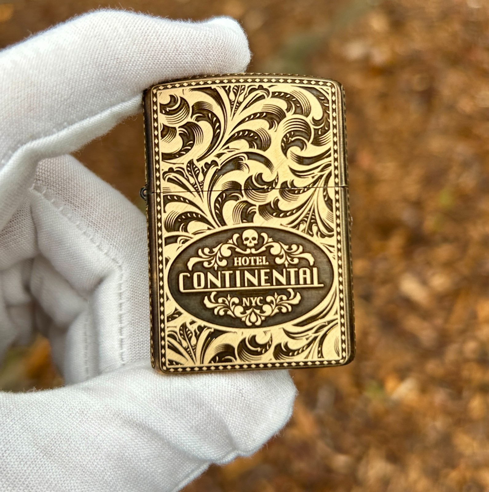 John Wick The Continental NYC Custom Zippo | Brass Armor Zippo | Made In USA John Wick The Continental NYC Custom Zippo | Brass Armor Zippo | Made In USA