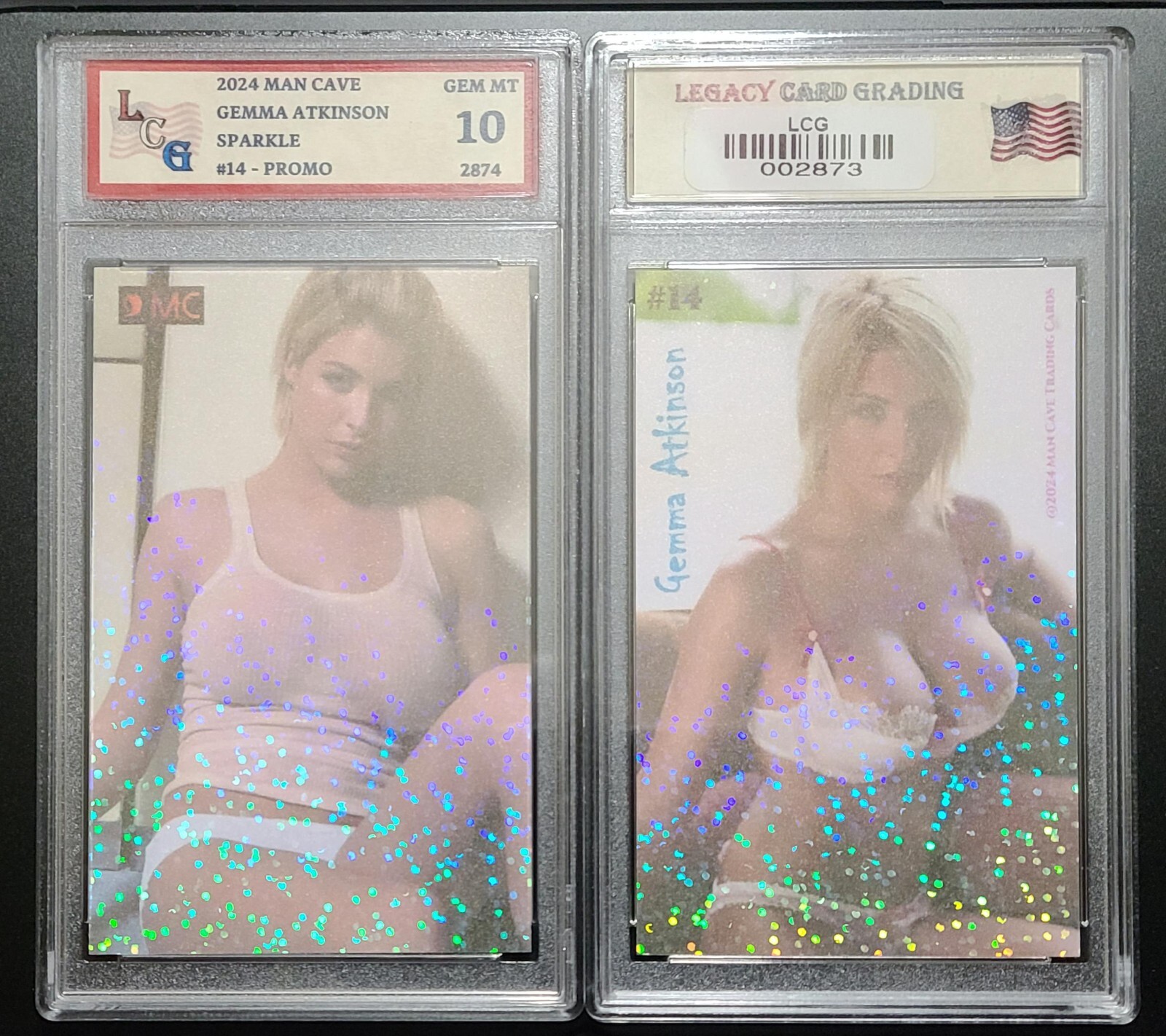 2024 Man Cave Gemma Atkinson #14 Sparkle Promo Card Graded LCG 10 GEM MINT