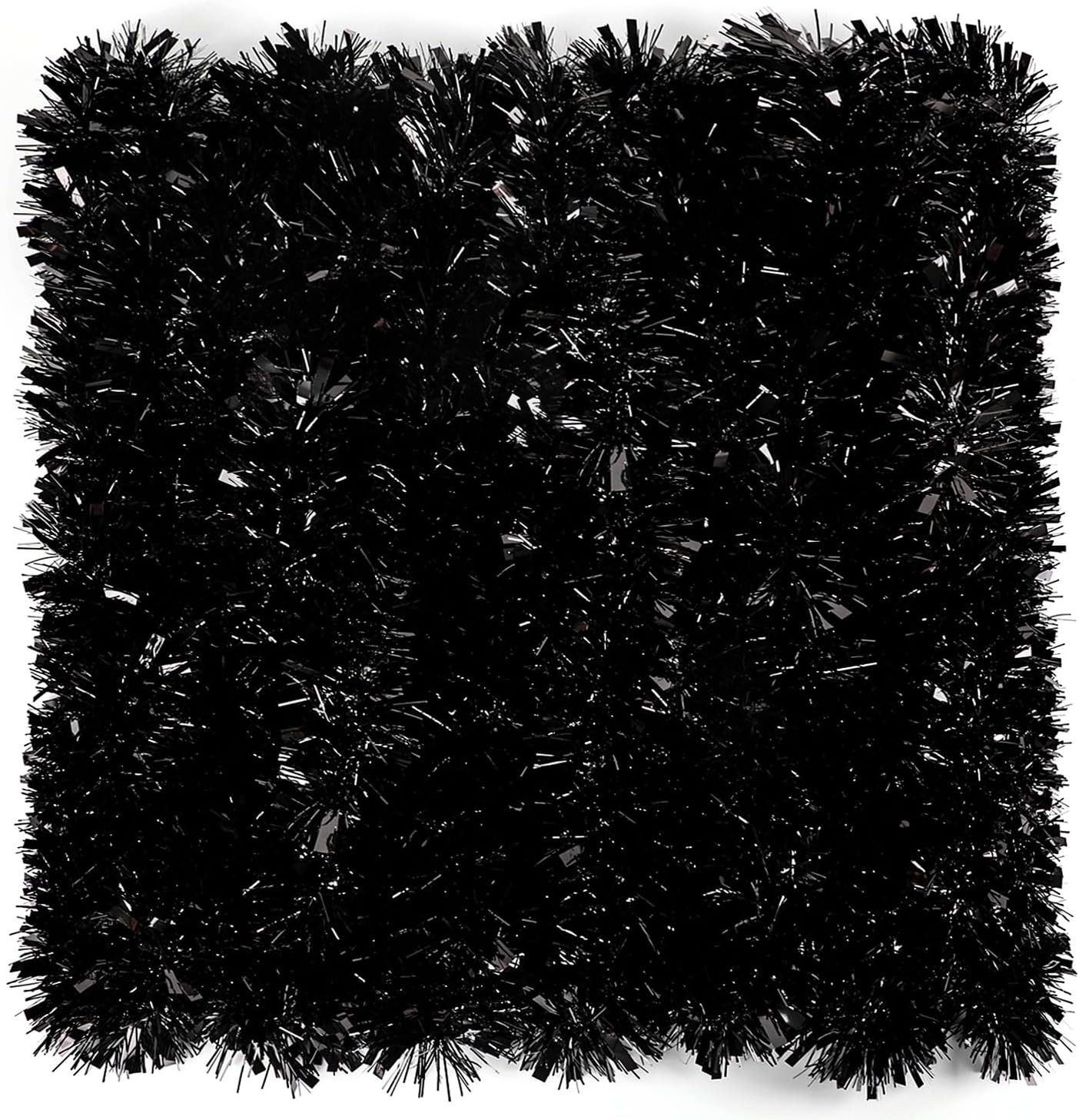 33FT Black Tinsel Garland,Halloween Metallic Tinsel Garland Twisted 33FT Black Tinsel Garland,Halloween Metallic Tinsel Garland Twisted