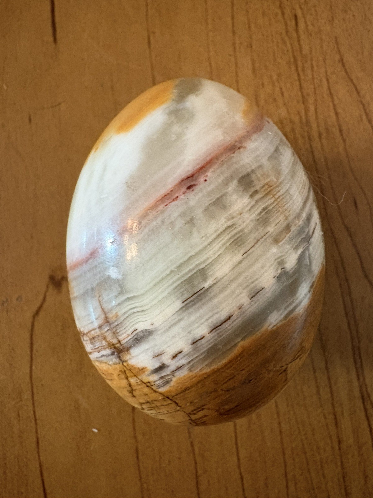 Vintage Polished Onyx 2.75” Natural Stone Egg 