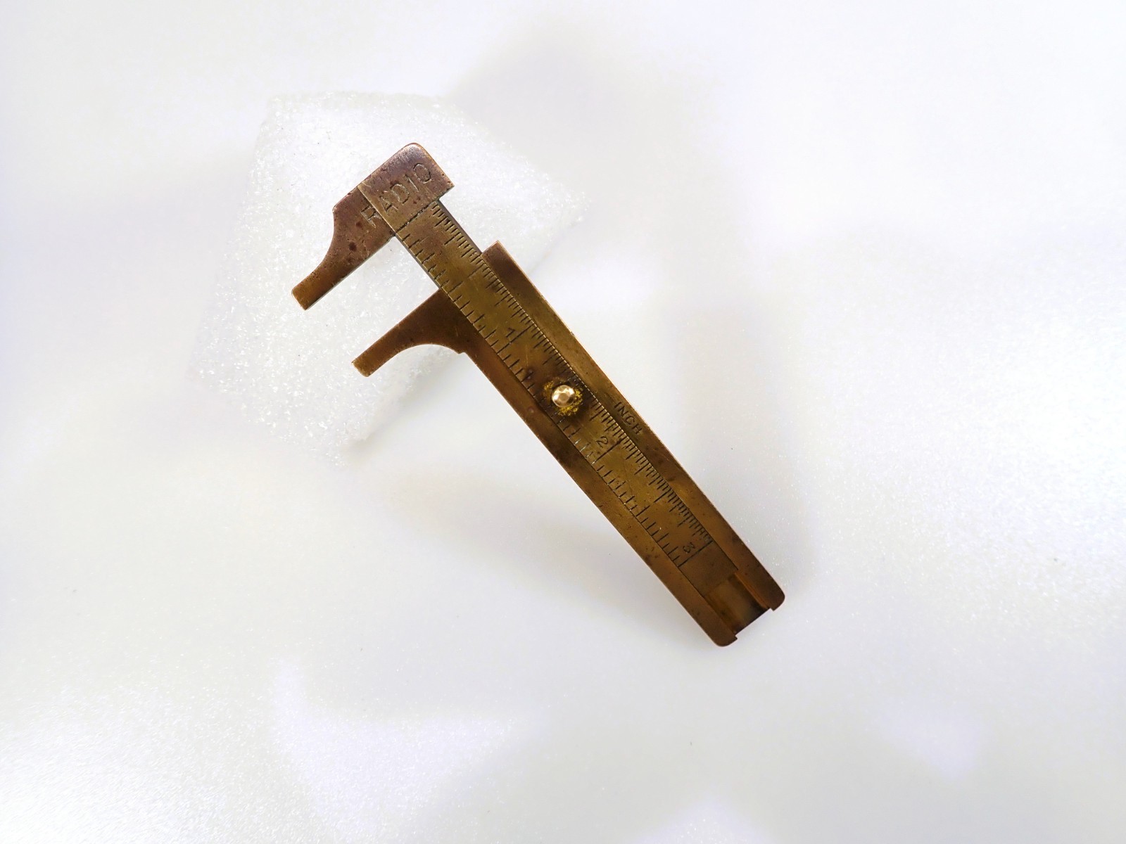 Vintage H. Heller New York Solid Brass Pocket Caliper RADIO Germany 3\ Vintage H. Heller New York Solid Brass Pocket Caliper RADIO Germany 3\