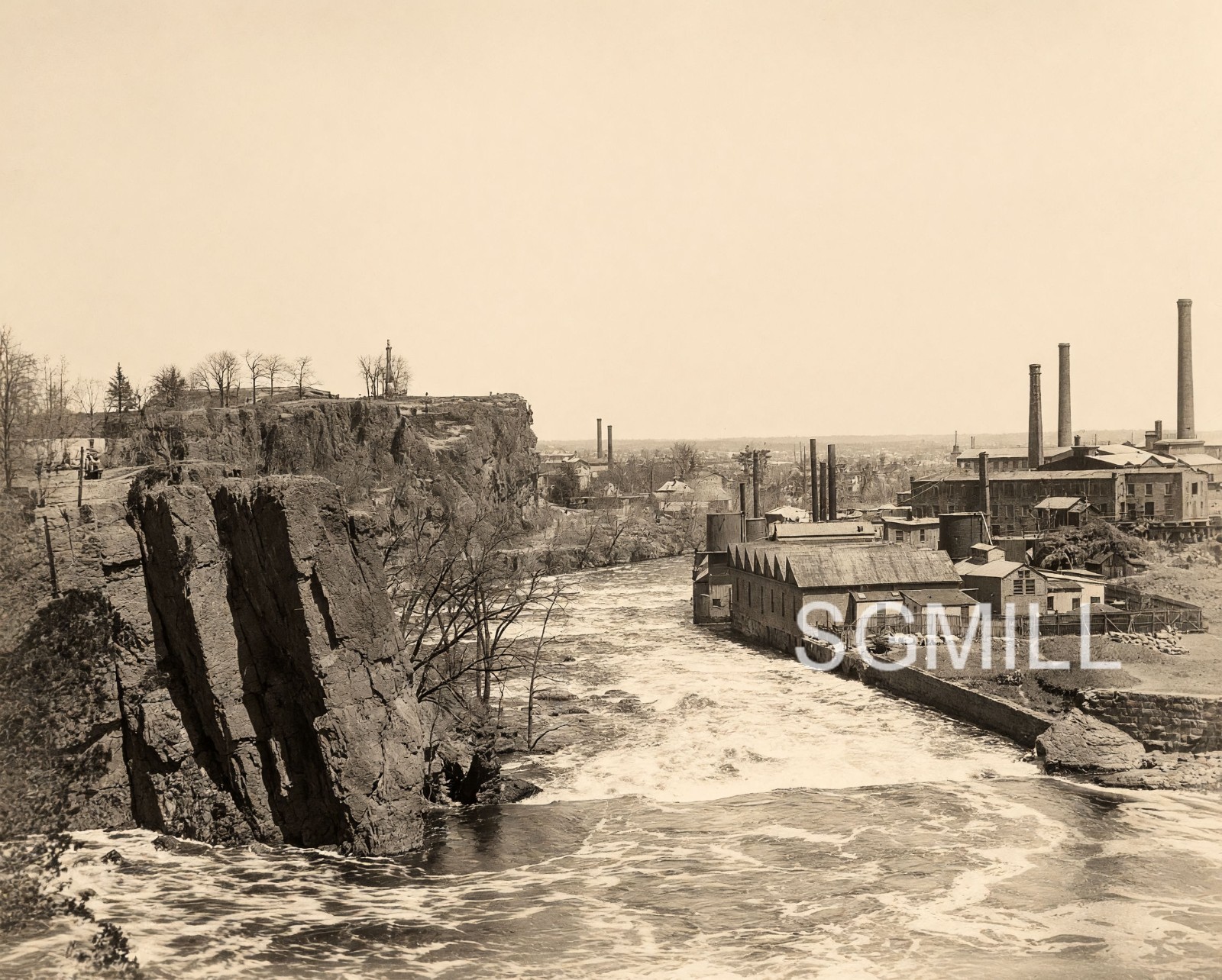 Antique Photo Paterson Great Falls New Jersey Passaic River Mills Industrial NJ Antique Photo Paterson Great Falls New Jersey Passaic River Mills Industrial NJ