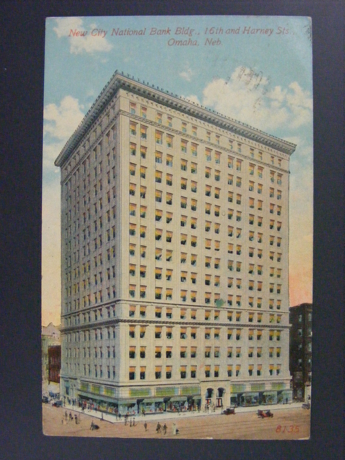 Omaha Nebraska NE New City National Bank 16th & Harvey Postcard 1914 Antique