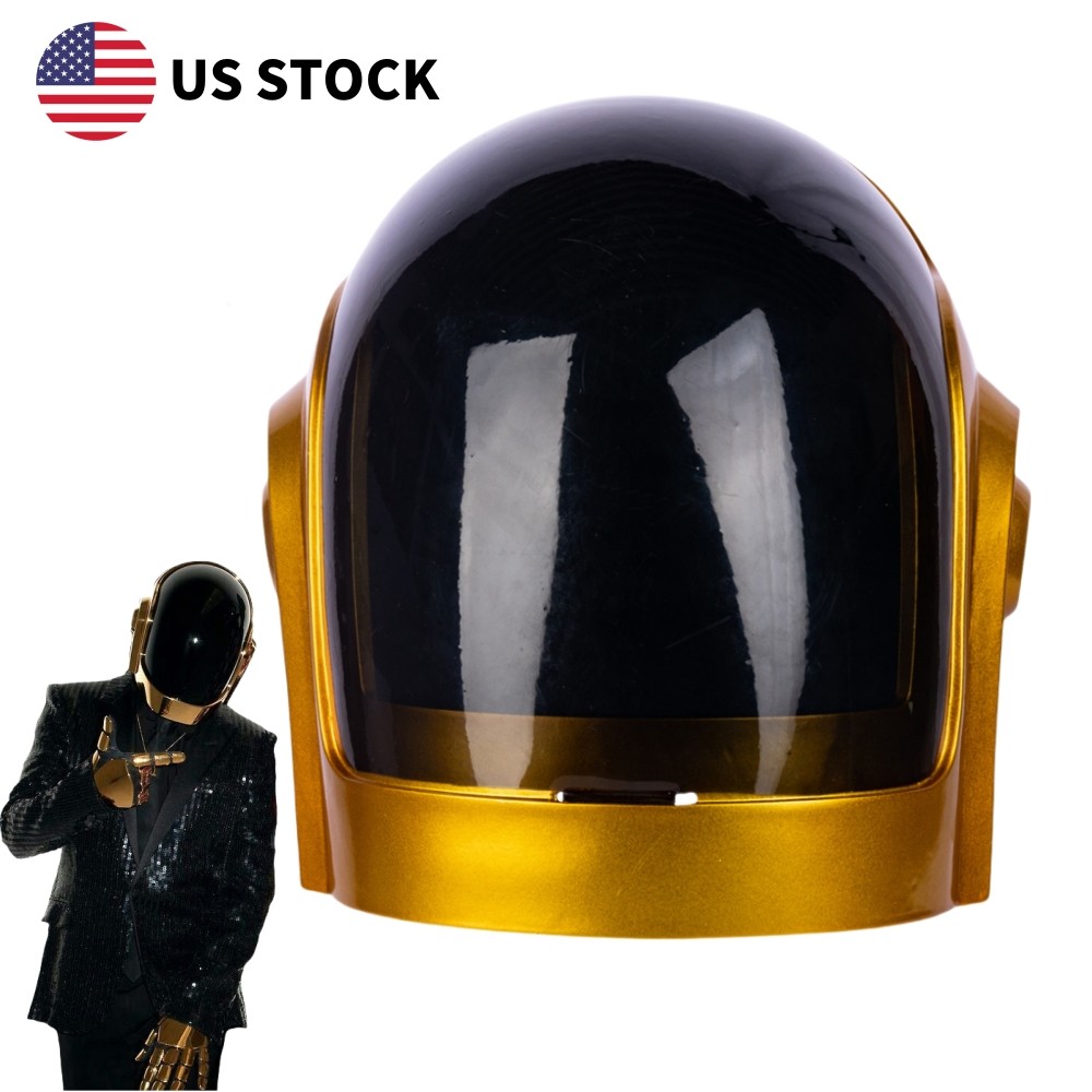 Daft Punk Guy Manuel Helmet Gold Resin Mask Music Cosplay Prop US Stock US STOCK