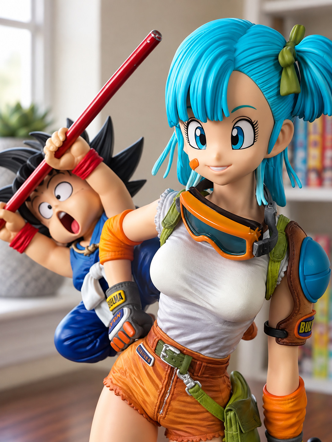 Dragon Ball Bulma with Kid Goku Figure 25cm 9.8in Anime Statue Collectible Gift Dragon Ball Bulma with Kid Goku Figure 25cm 9.8in Anime Statue Collectible Gift