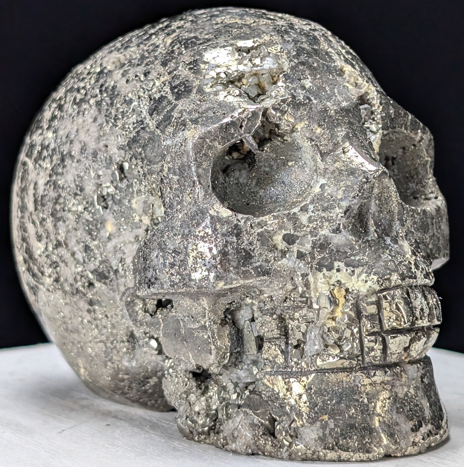 Pyrite Skull Carving Druzy Large Big Huge Crystal Chakra Gemstone Pyrite Skull Carving Druzy Large Big Huge Crystal Chakra Gemstone