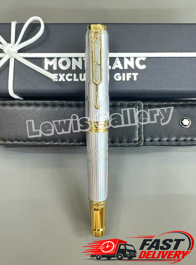 MONTBLANC Victor Hugo Silver & Gold Fountain Pen Writers Edition Rare Gift Bid