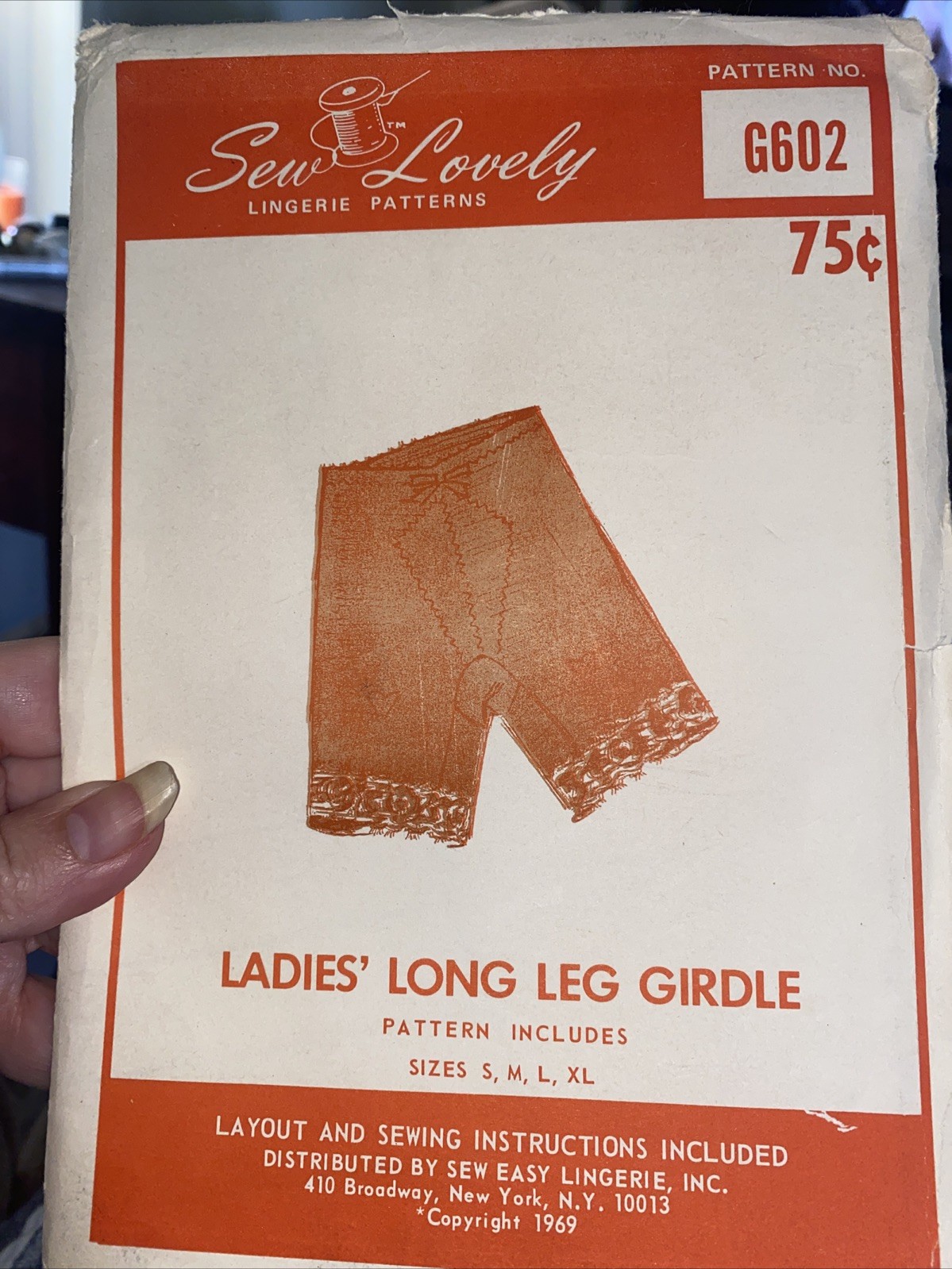 Sew Lovely 1969 Ladies Long Leg Girdle Sewing Pattern G602 Size S-XL UNCUT