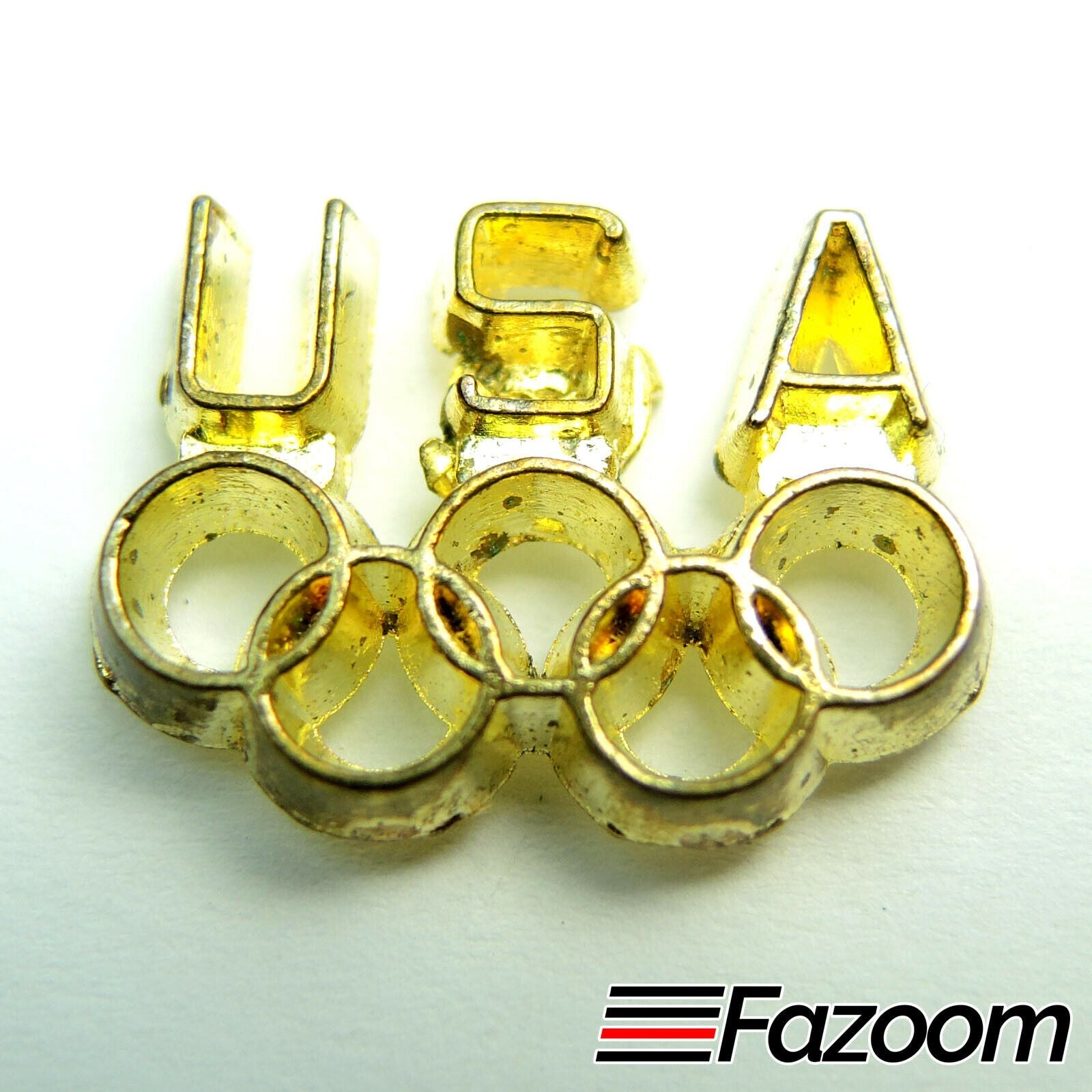 Team USA Olympic Rings Gold Tone Lapel Pin