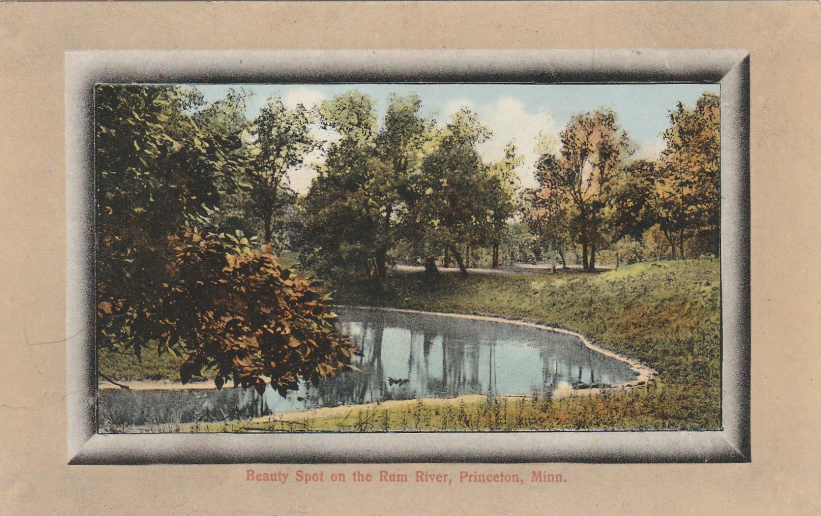 Vintage Postcard Vintage Beautyspot on  the Rum River in Princeton, MN. A 5316
